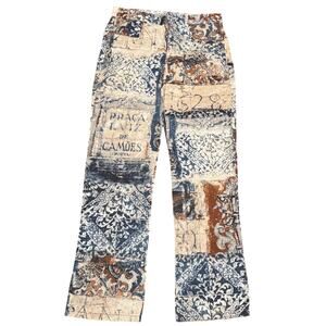Karen Kane Portuguese Tile Print Straight Leg Pants Size 8 Praça de Camões